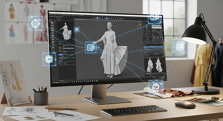 AI-Powered Virtual Fashion Design Software for 3D Modeling