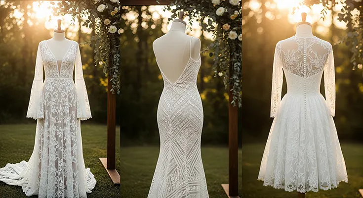 Handmade Lace Wedding Dresses for a Rustic Outdoor Ceremony