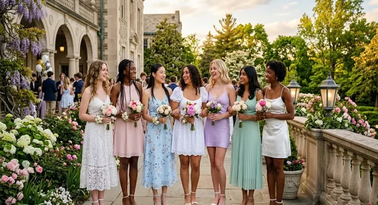 Elegant White and Pastel Graduation Dresses for High School Juniors